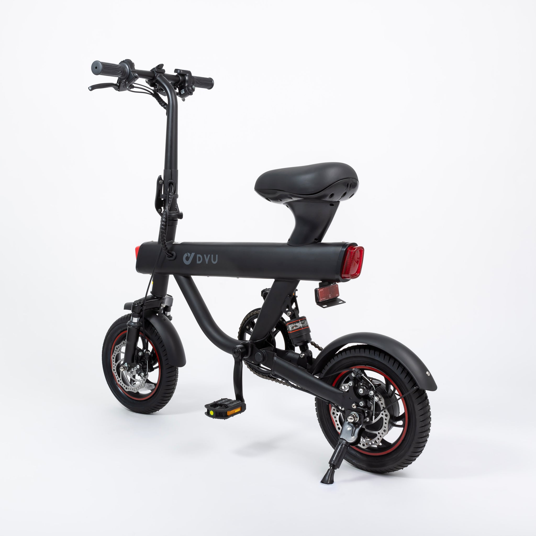 DYU V1 Electric Bike, with suspension, available at Ridezar