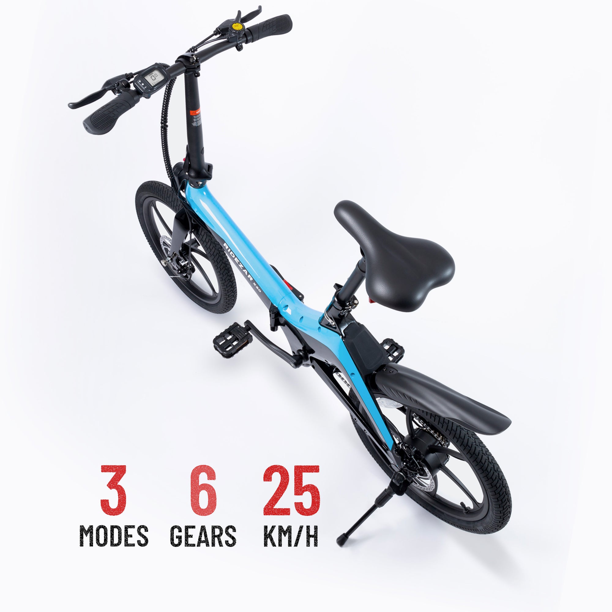 Aerial View of the 2022 Ridezar Rapid X20 Foldable Electric Bike